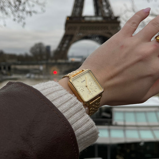 La Tétragone Multifunction Watch Steel, Full Gold Colour CW13801 - watch on wrist