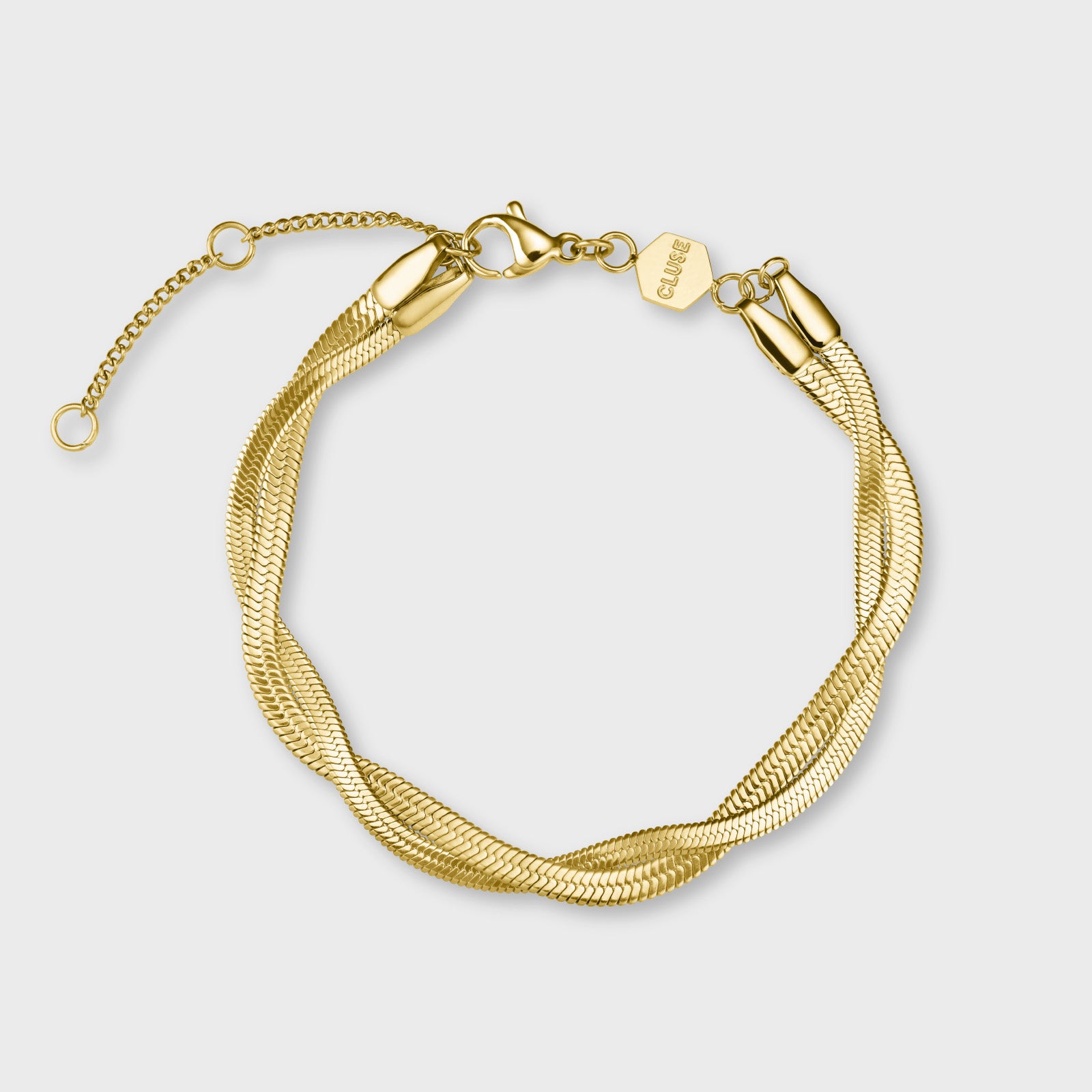 Élevé Twisted Snake Bracelet, Gold Colour