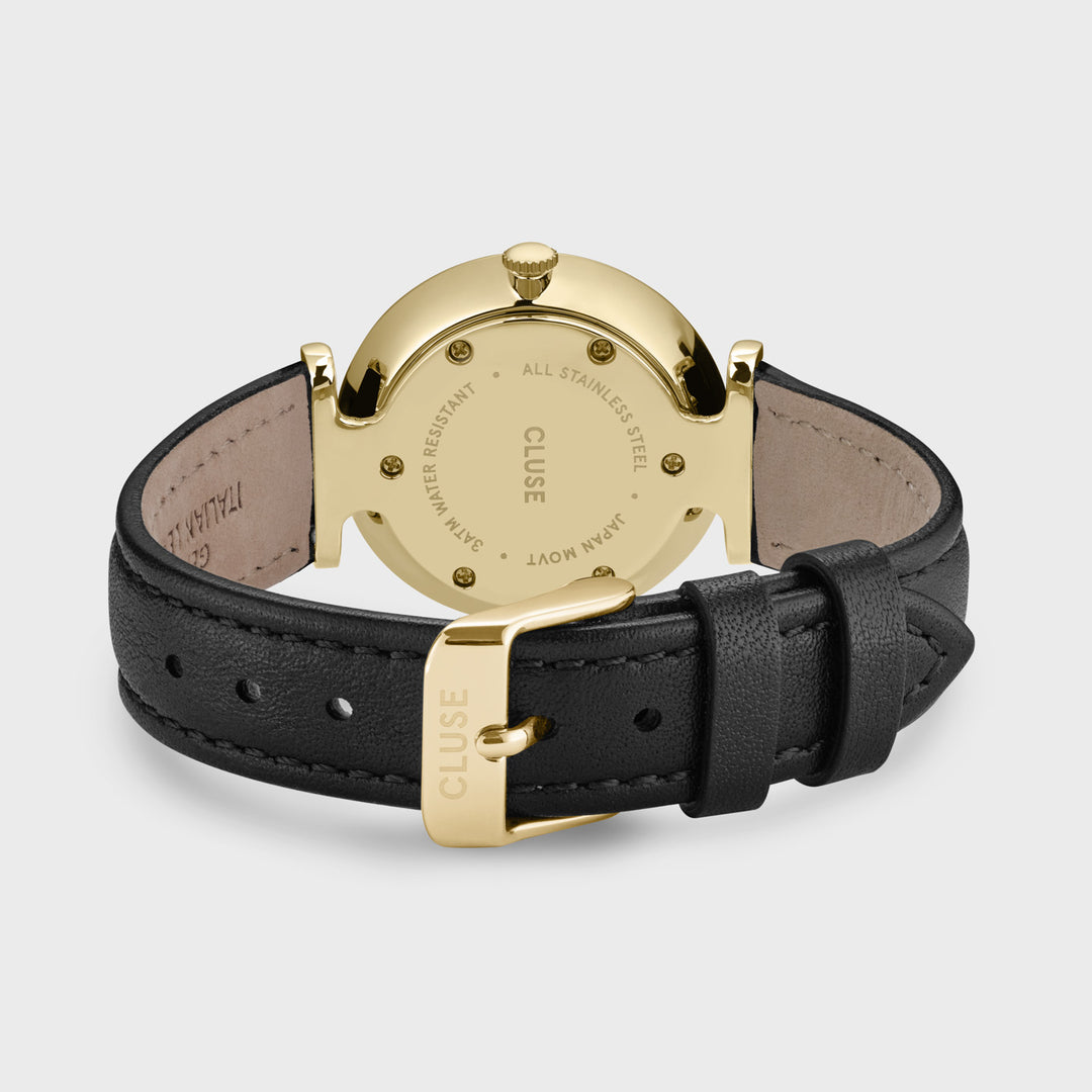 CLUSE Triomphe Leather Gold/Black CW10404 - Watch clasp and back