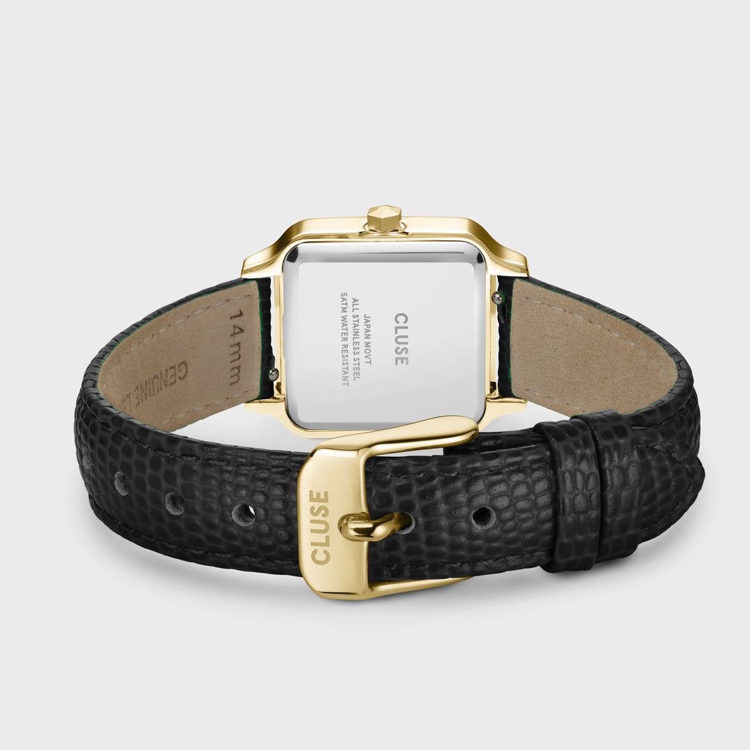 CLUSE Gracieuse Petite  Gold/Leather Black CW11805 - Watch clasp and back