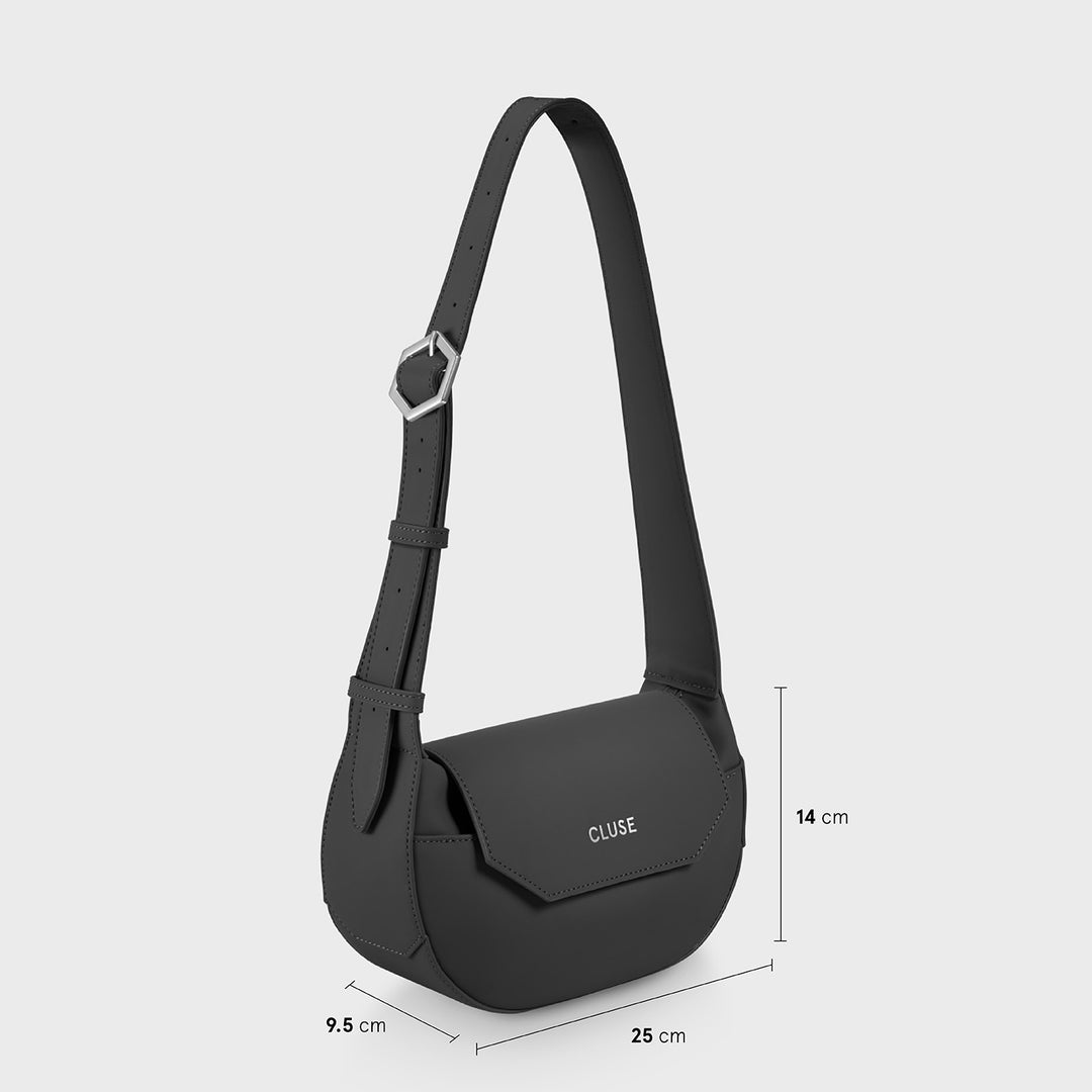 Sacroisé Petite Crossbody, Black, Silver Colour CX04201 - bag dimensions.