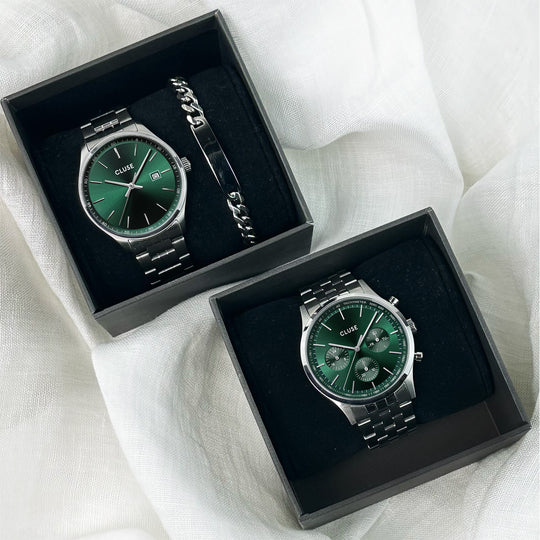 CLUSE Gift Box Anthéor Silver/Green CG20905 and Anthéor Multifunction Watch Steel Green, Silver Colour CW21002 - Unboxing