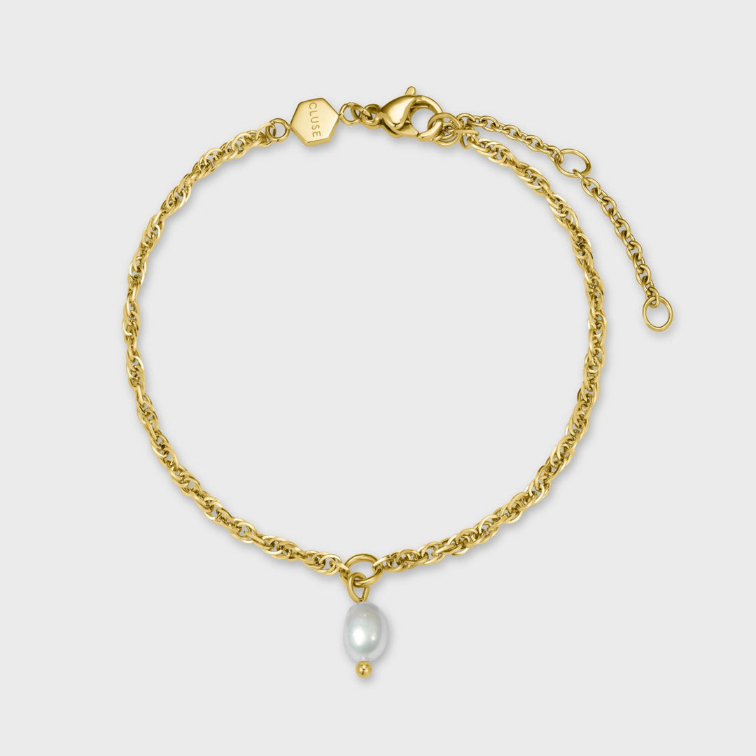 CLUSE Essentielle Twisted Chain with Pearl Bracelet Gold Colour CB13331 - bracelet