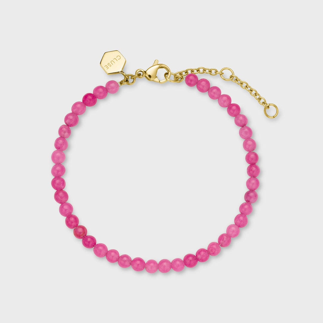 Essentielle Pink Beads Bracelet, Gold Colour CB13355 - Bracelet