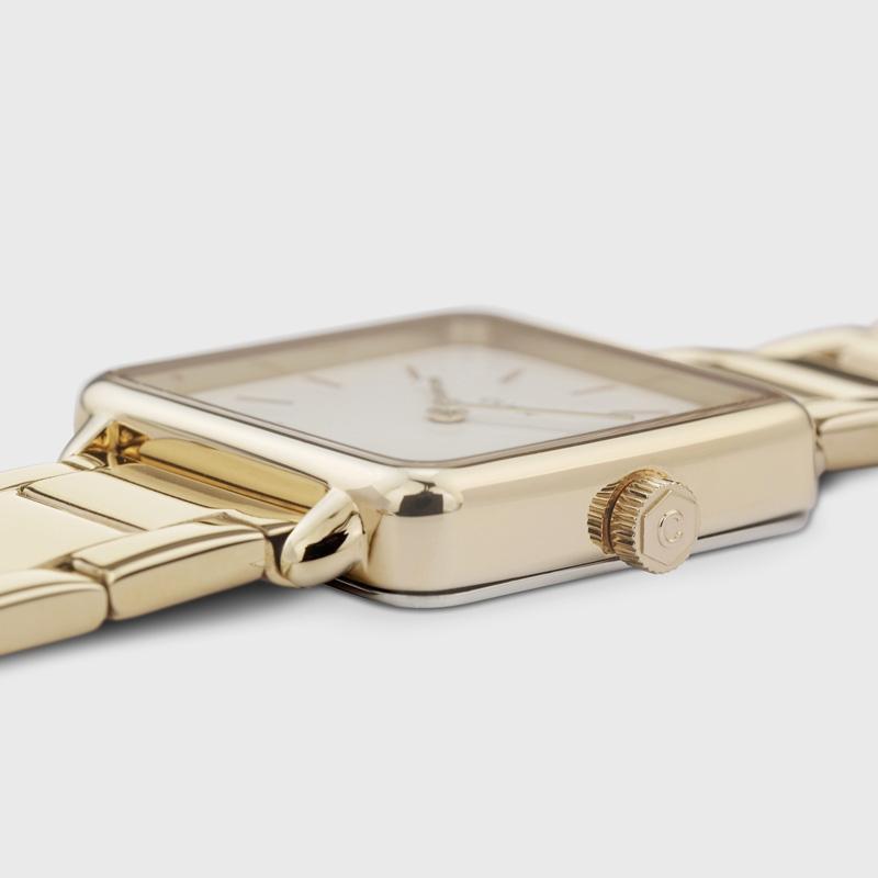 CLUSE La Tétragone Three Link Gold/White Pearl CL60026S - Watch case detail