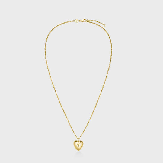 Essentielle Heart Charm Chain Necklace, Gold Colour CN13311 - Necklace