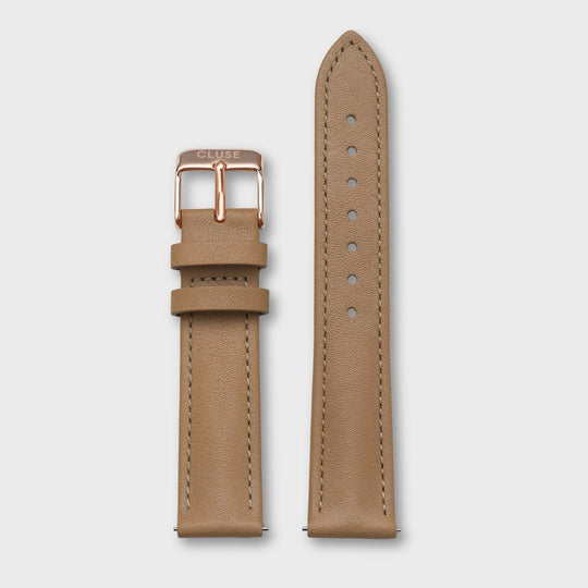 Strap 18 mm Leather Hazelnut, Rose Gold Colour CS1408101098 - Watch strap