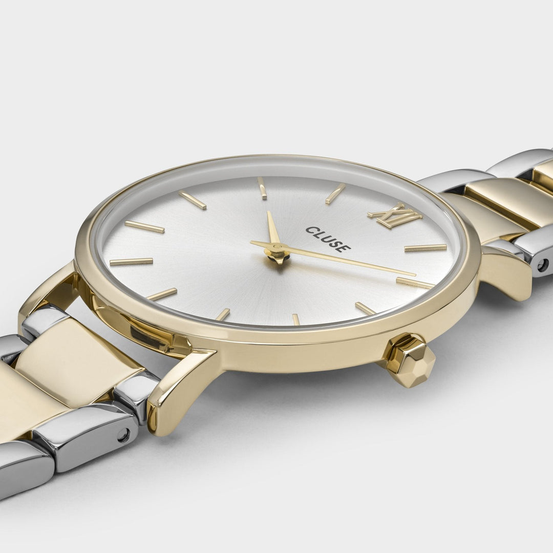 CLUSE Minuit 3-Link Gold Silver/Gold/Silver - Watch case detail