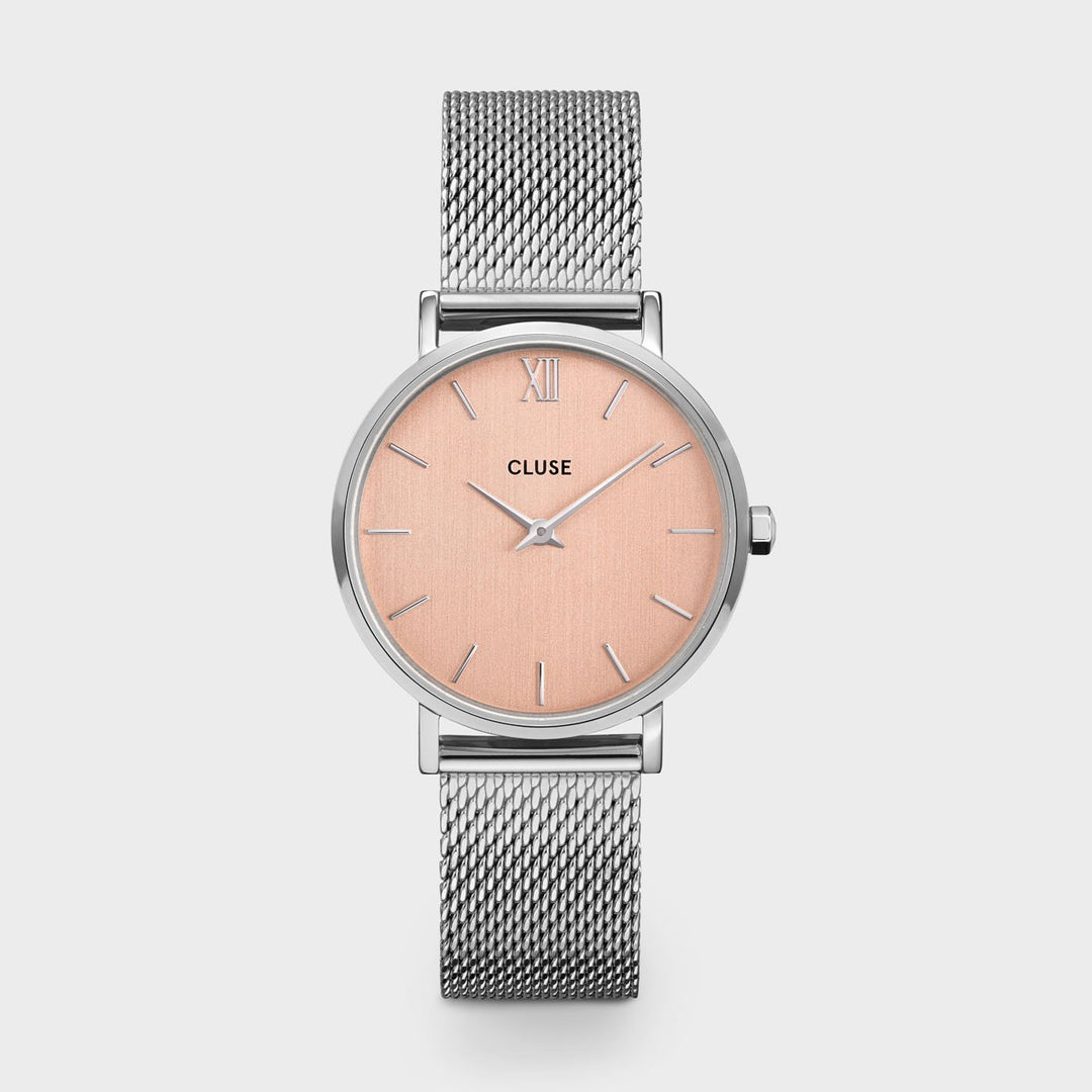 CLUSE Minuit Mesh, Silver, Rose Gold CW0101203029 - Watch