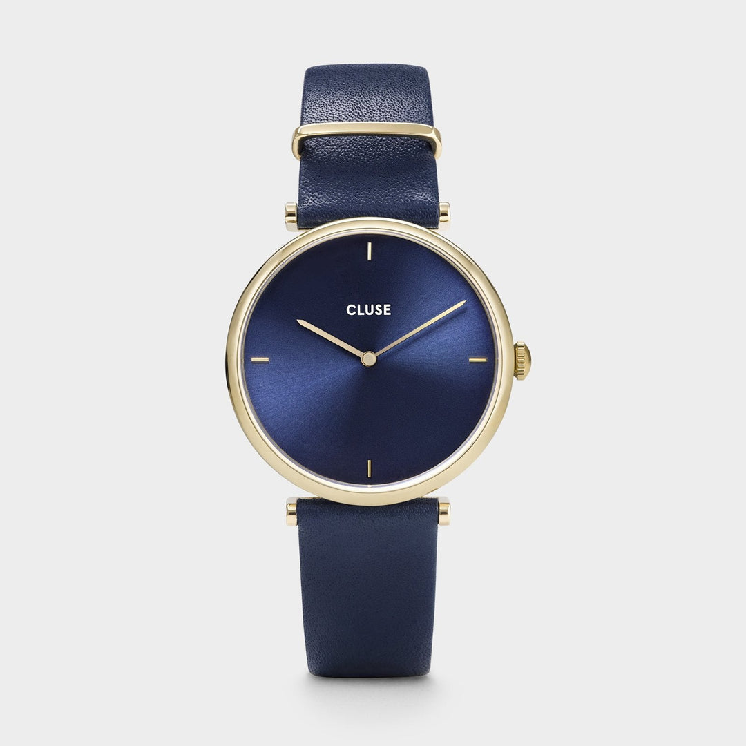 CLUSE Triomphe Leather Gold Blue/Blue - Watch