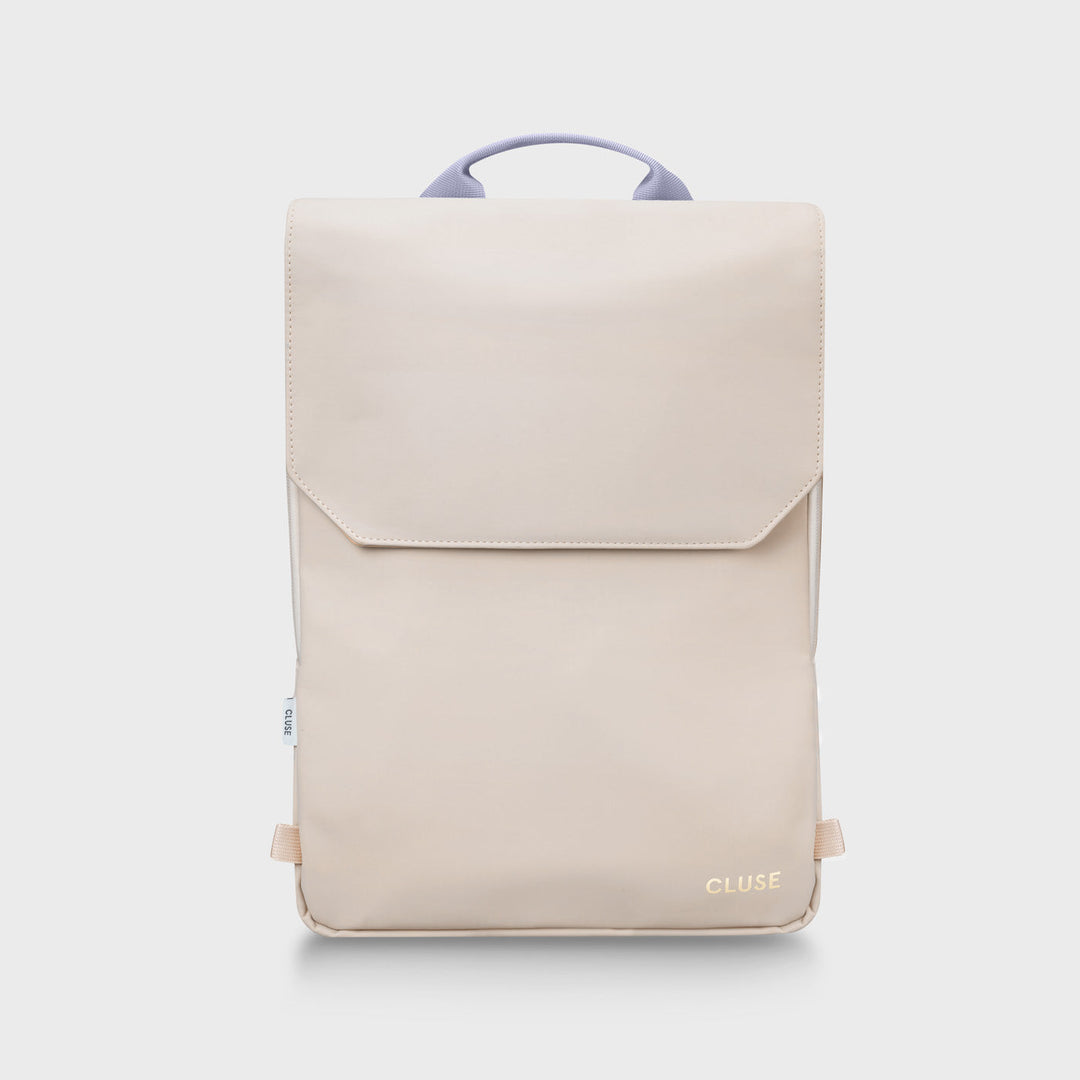 Réversible Backpack, Beige Lilac, Gold Colour CX03503 - Backpack Frontal beige