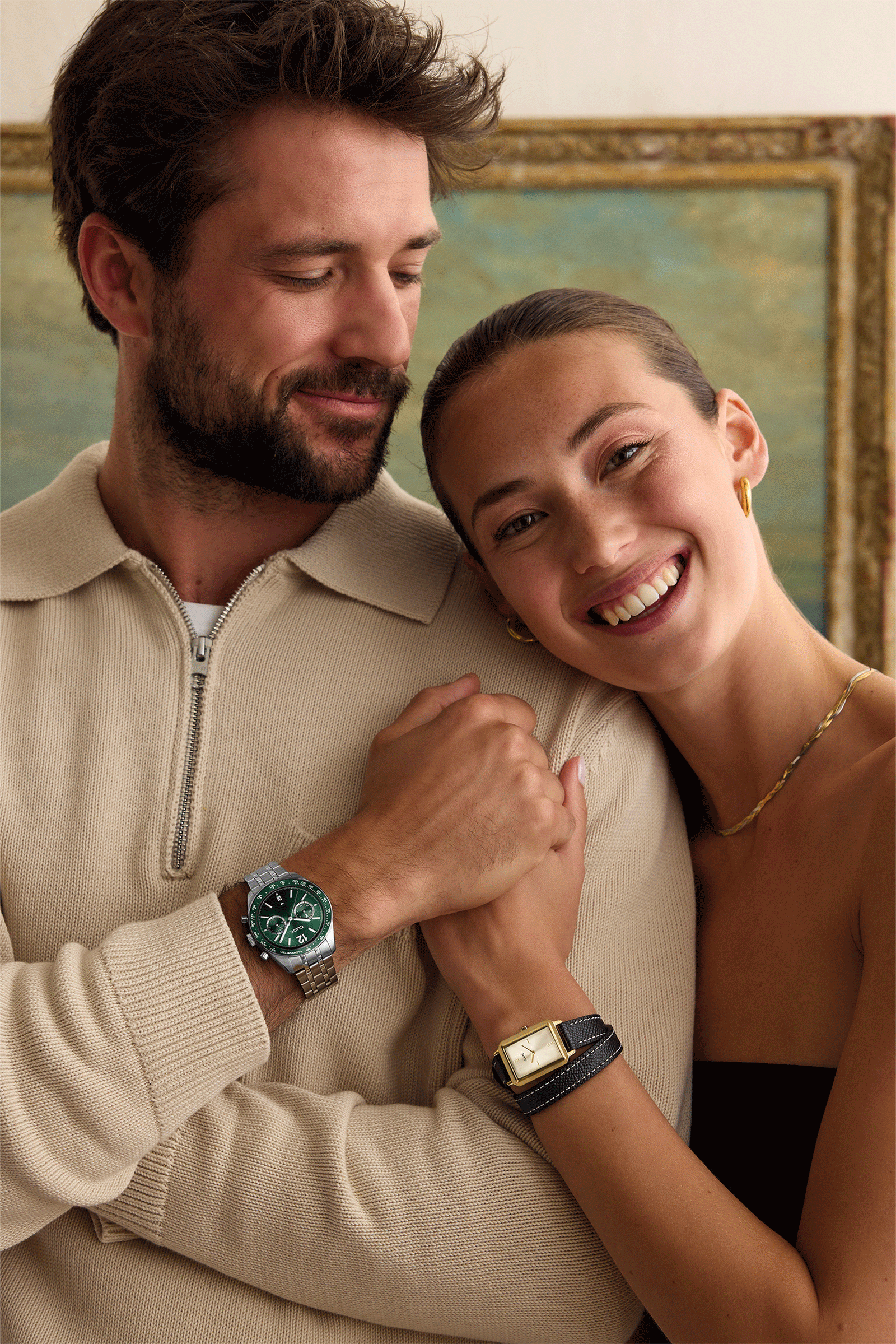 CLUSE Aravis Dual Timer watch for men and CLUSE Fluette watch for women