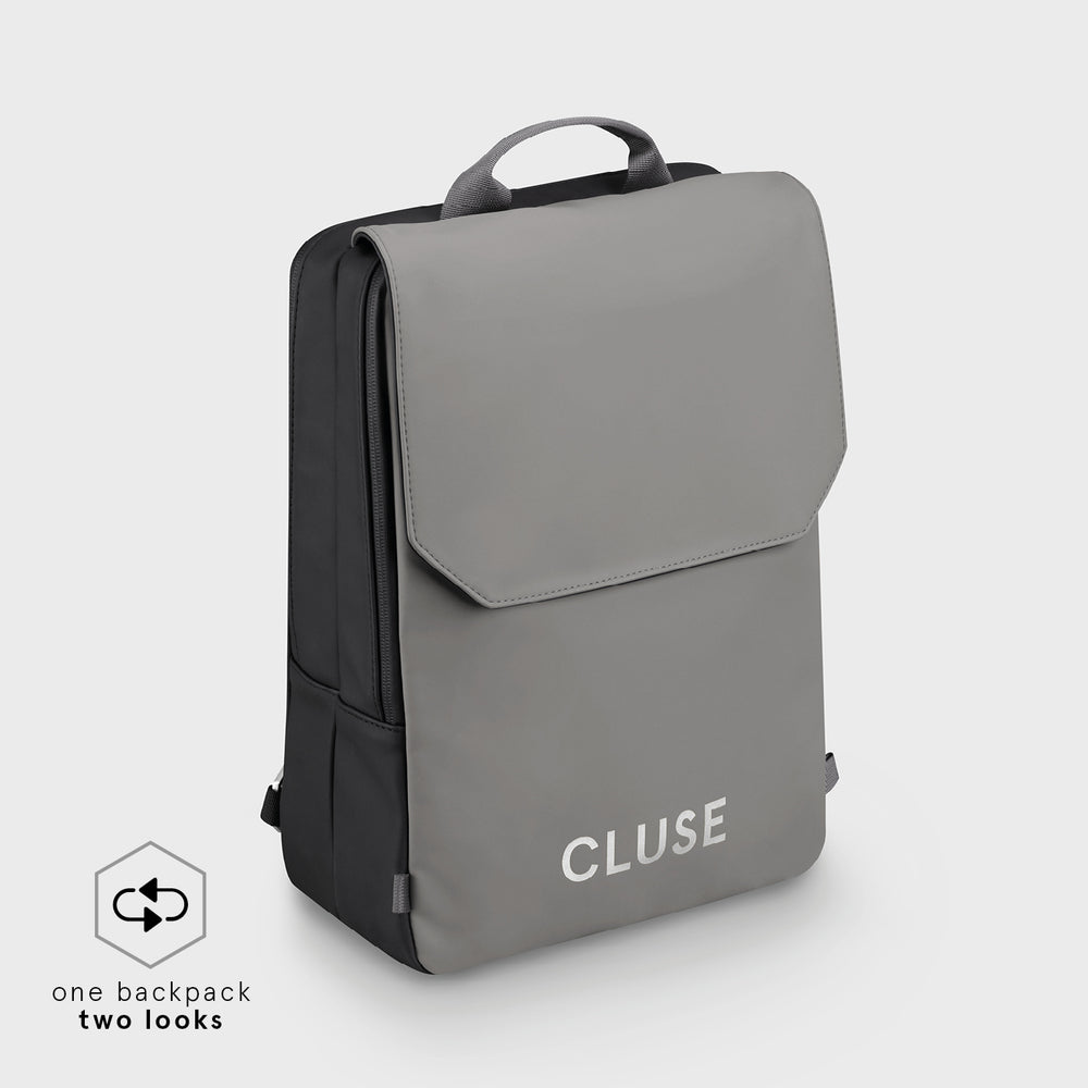 CLUSE Réversible Backpack Black Grey CX03506 - Backpack side Gery