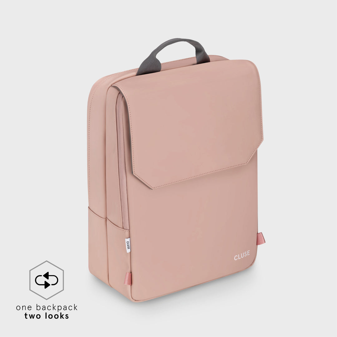 CLUSE Le Réversible Backpack Rose Dark Grey Silver Colour CX03513 - Backpack Side Pink