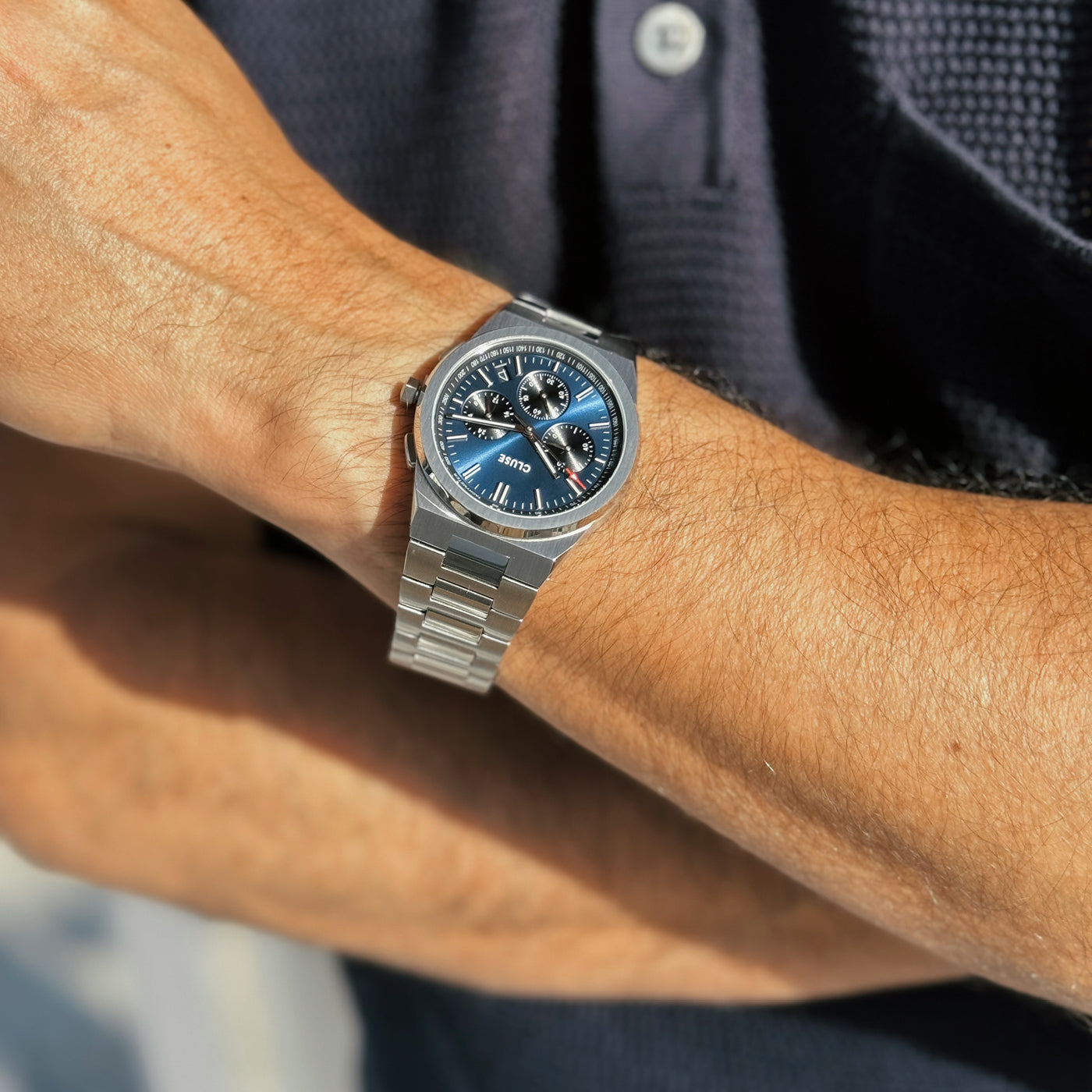 CLUSE Vigoureux Chrono Watch CW20805 Silver Colour/Blue - Official