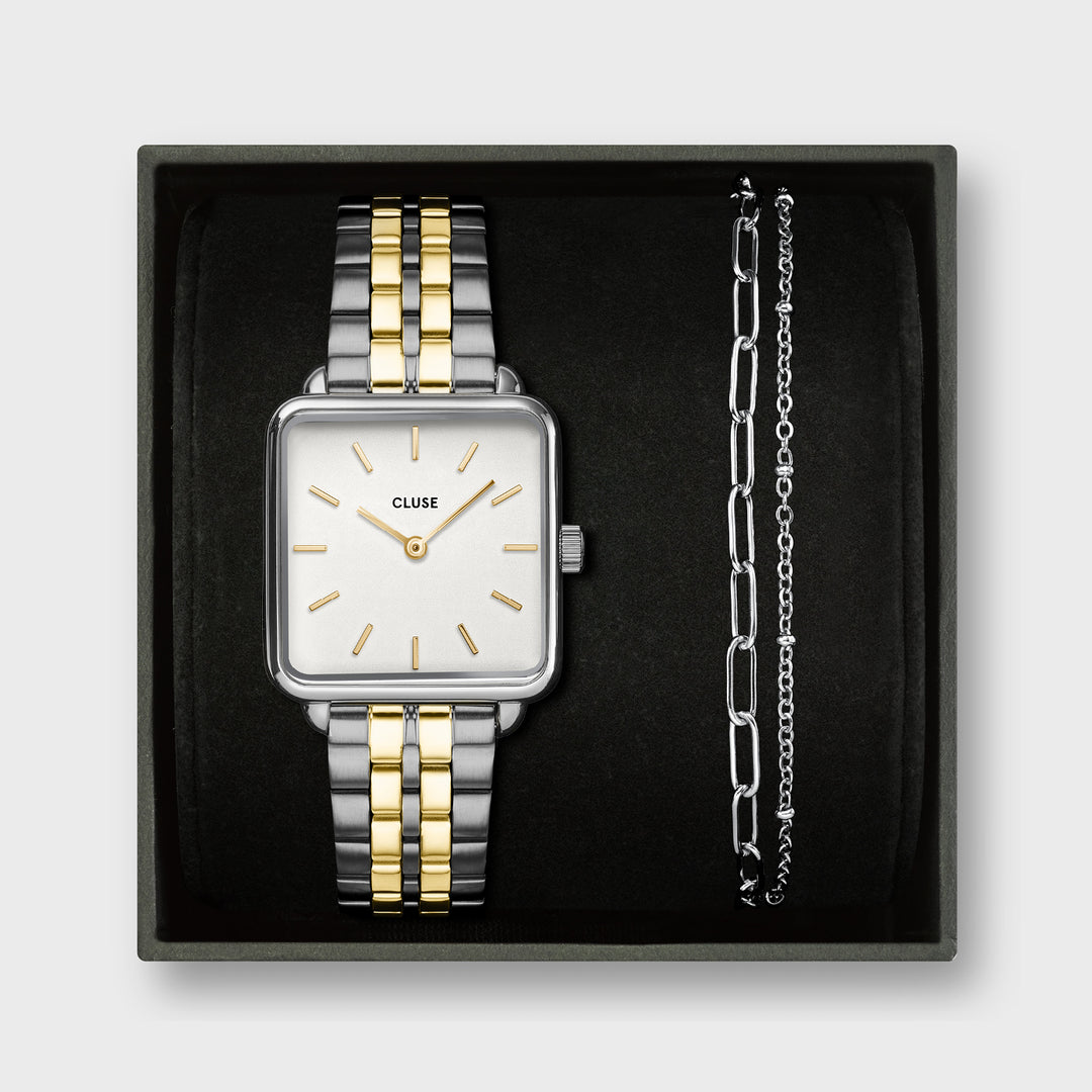 Montre Femme Cuir - Carrée - Grijs & Rose - Carsidun Montre Femme Cuir - Carrée - Grijs & Rose - Carsidun