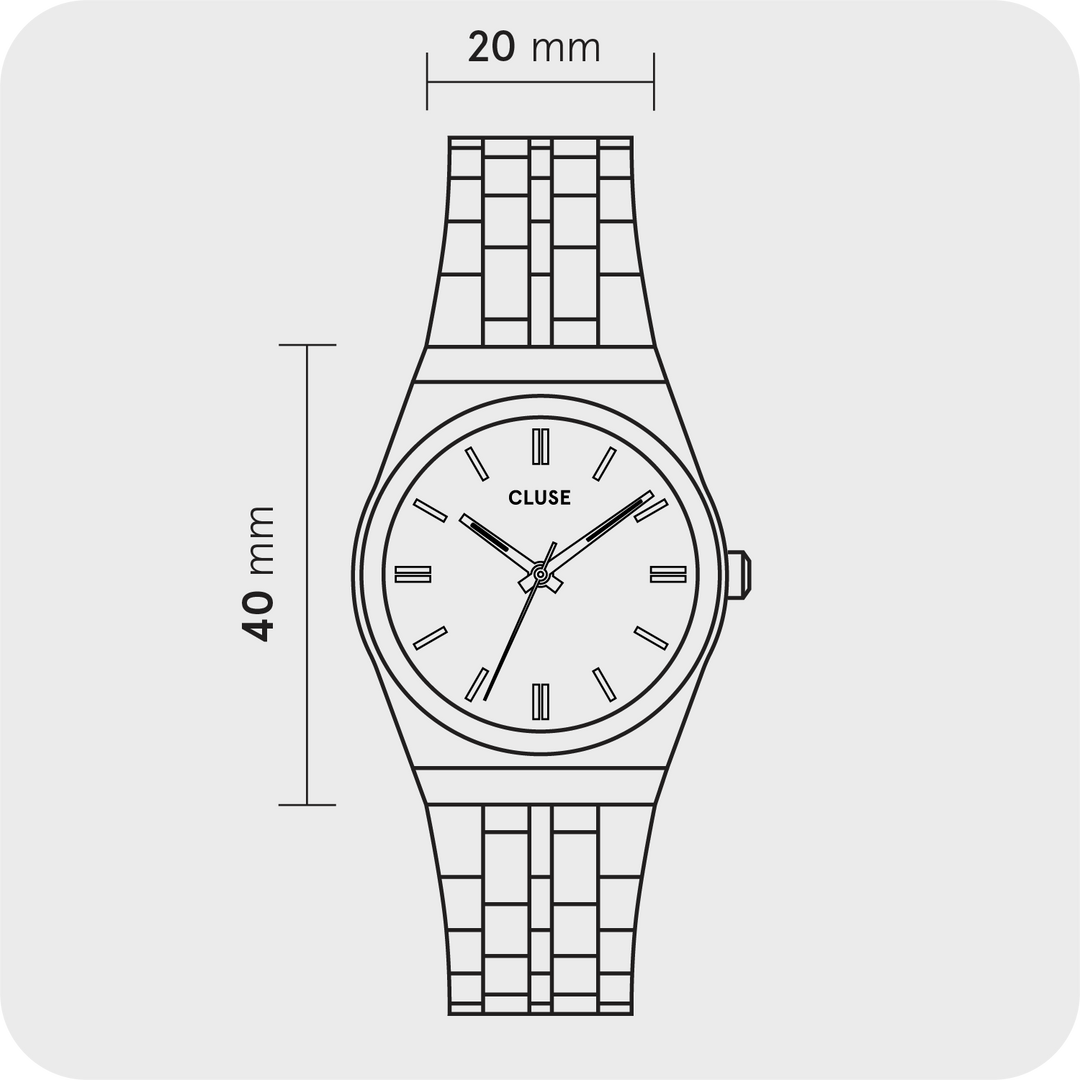 Retro 70's watch dimensions