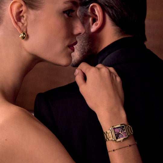 CLUSE Gracieuse Multifunction Watch Steel, Dark Cherry, Gold Colour CW16403 - Watch on model
