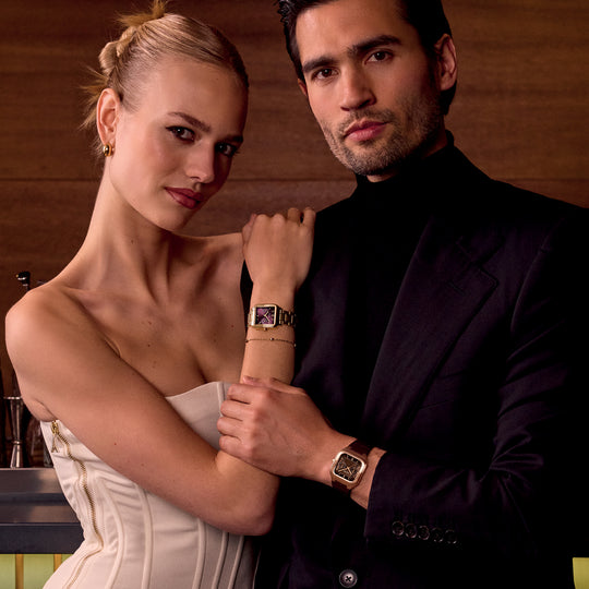 CLUSE Gracieuse Multifunction Watch Steel, Dark Cherry, Gold Colour CW16403 - Watch on model