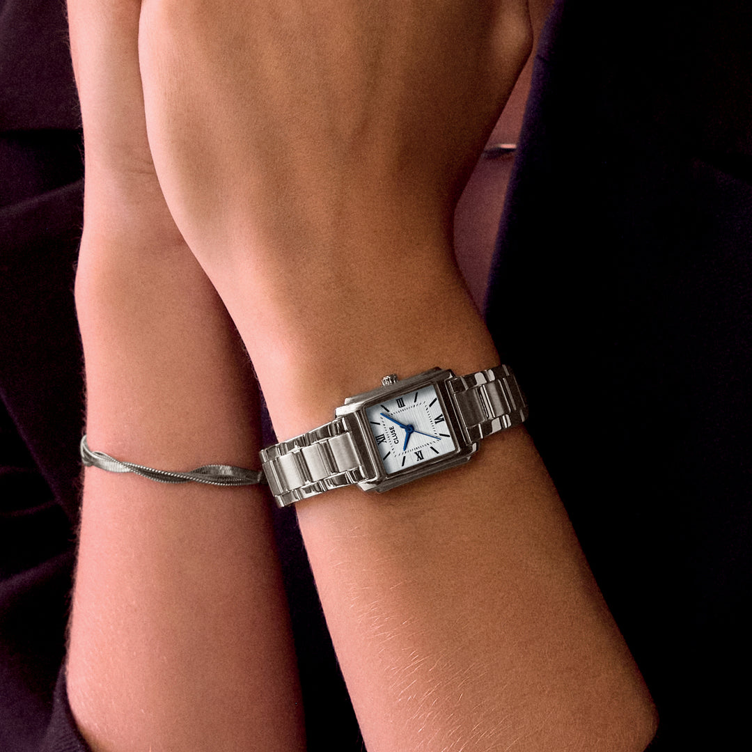 CLUSE Anglée Watch Steel, Full Silver Colour CW16602 - Watch on model