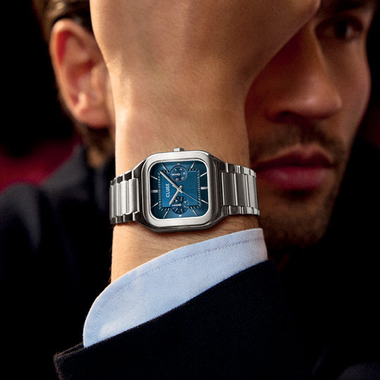 CLUSE Quadrus Multifunction Steel, Blue, Silver Colour CW26209 - Watch on model