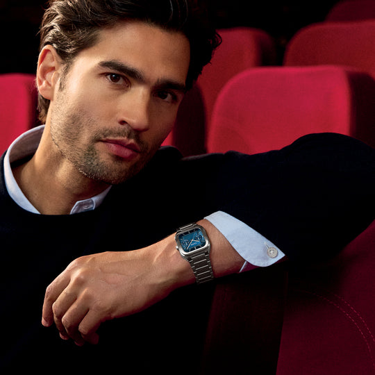 CLUSE Quadrus Multifunction Steel, Blue, Silver Colour CW26209 - Watch on model