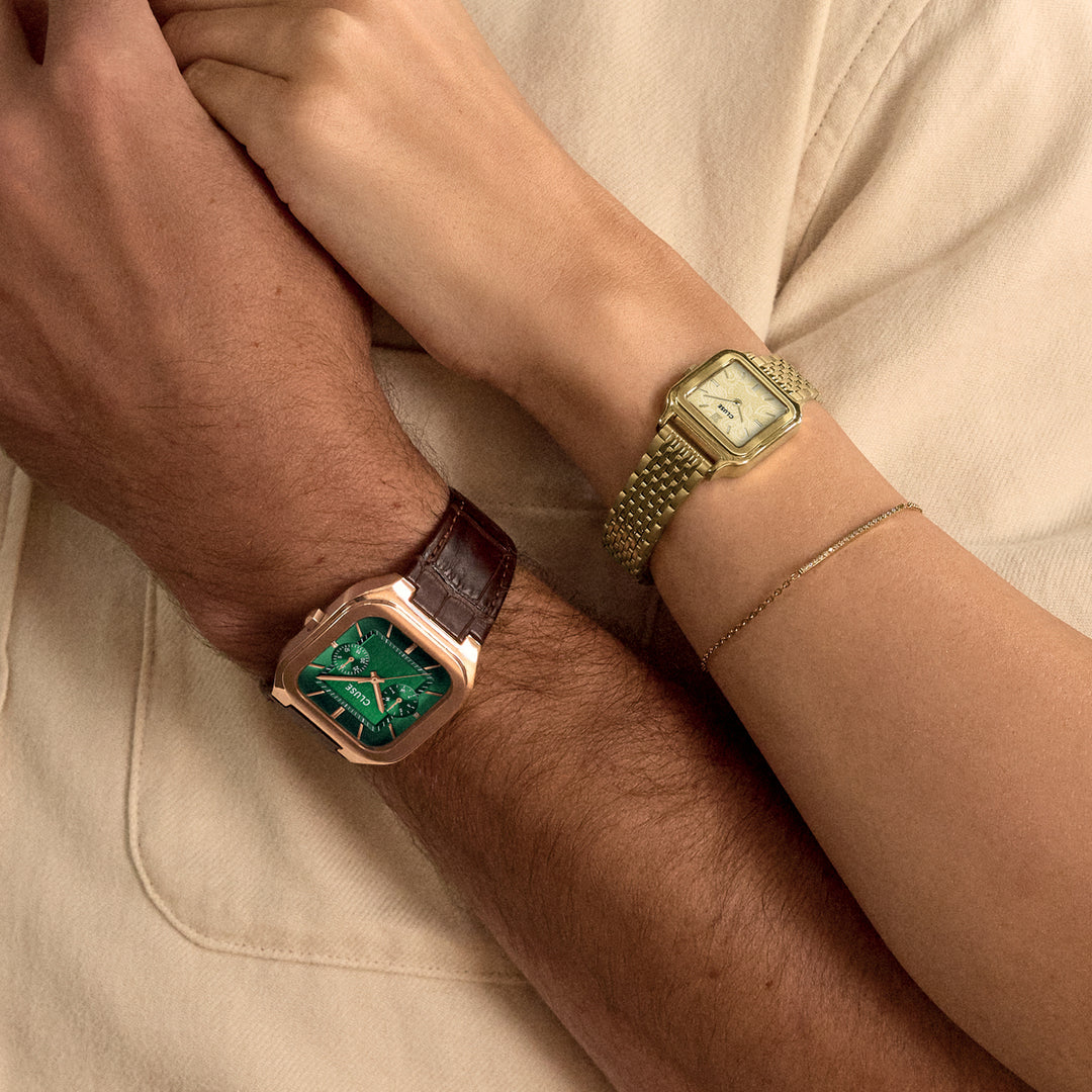 CLUSE Gracieuse Petite Watch Steel, Lace Textured, Gold Colour CW11825 - Watch on models