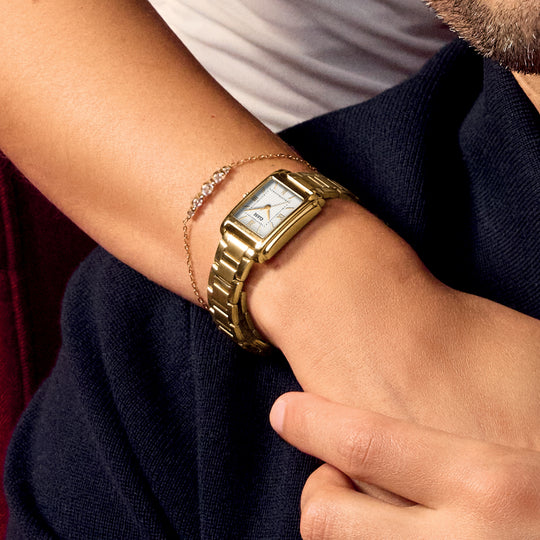 CLUSE Anglée Watch Steel, White, Gold Colour CW16601 - Watch on model