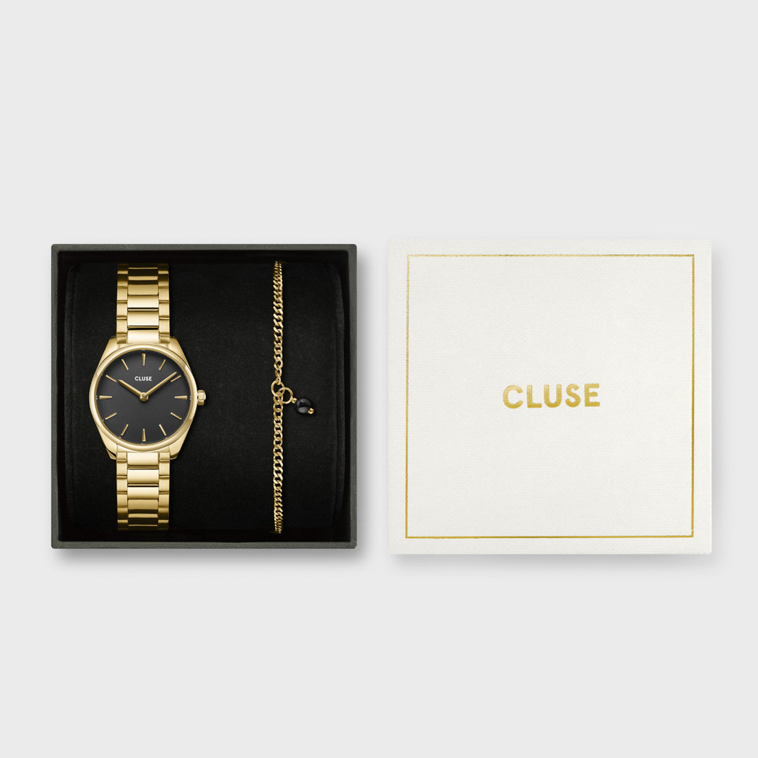 CLUSE Féroce Mini Geschenkbox CG11701 Schwarz/Gold Offizieller