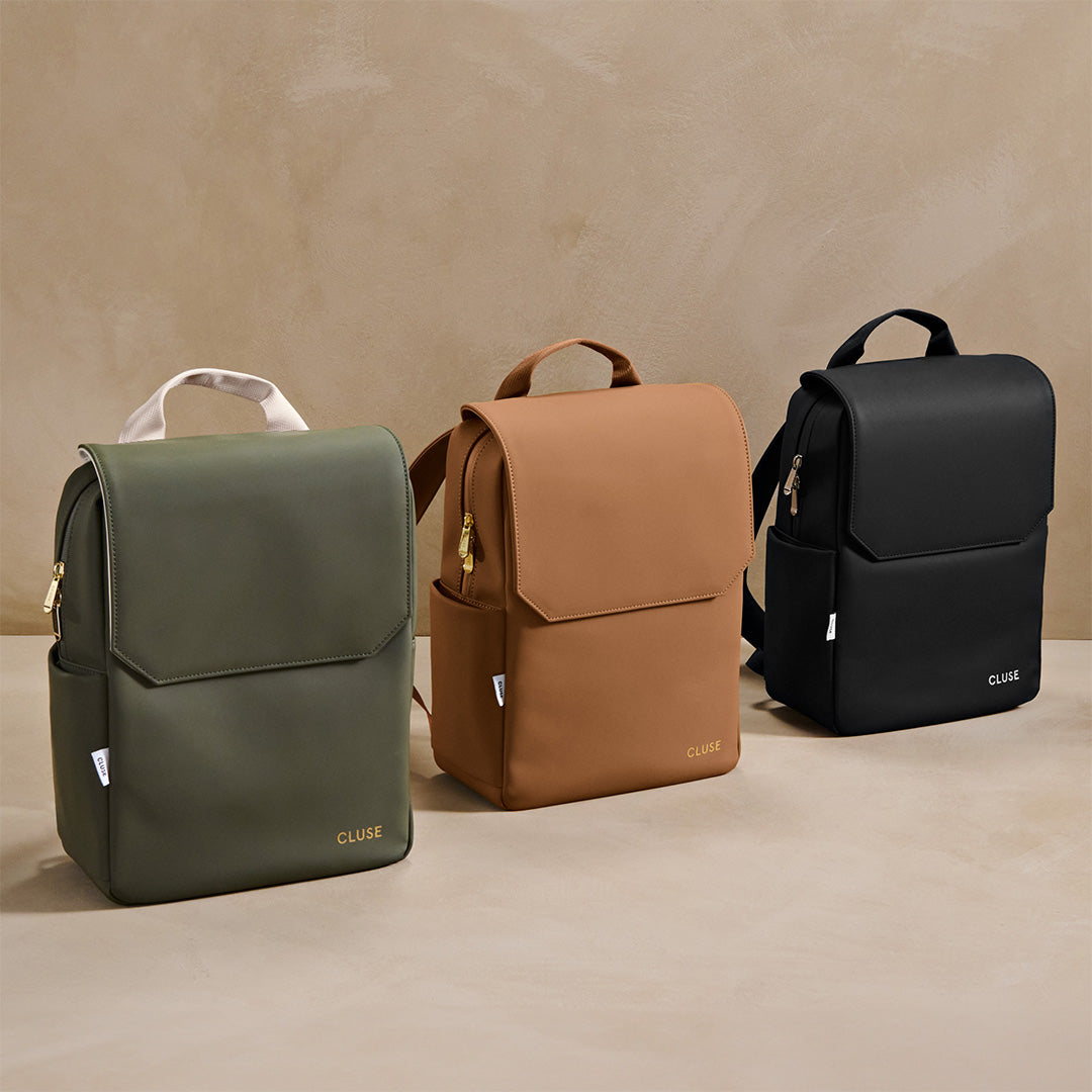 Nuitée Petite Backpack, Dark Green Beige, Gold Colour CX03901 - three product image