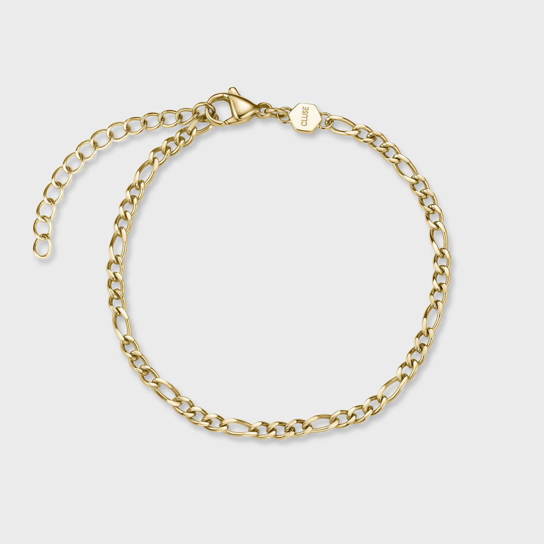 CLUSE Essentielle Figaro Chain Bracelet, Gold Colour CB13366 - front image