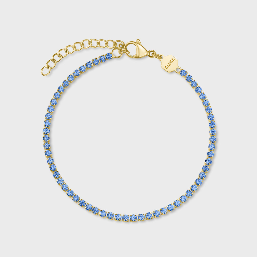 CLUSE Élevé Tennis Bracelet, Kyanite Blue, Gold Colour CB13375 - bracelet.