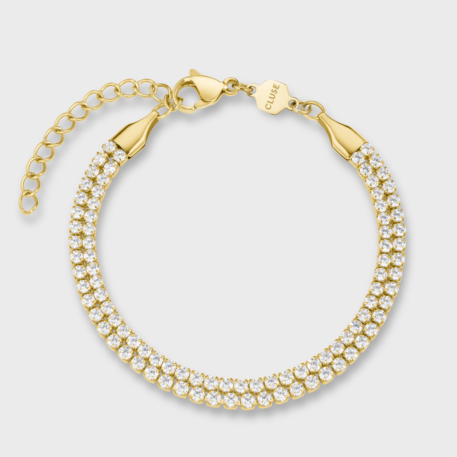 CLUSE Élevé Double Tennis Bracelet, Gold Colour CB13378 - Bracelet