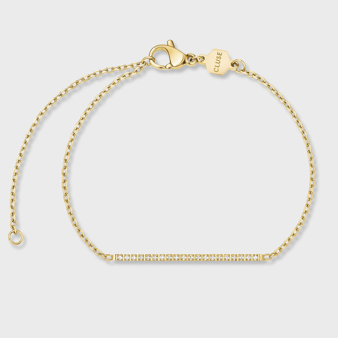 CLUSE Élevé Flat Zirconia Chain Bracelet, Gold Colour CB13383 - Bracelet