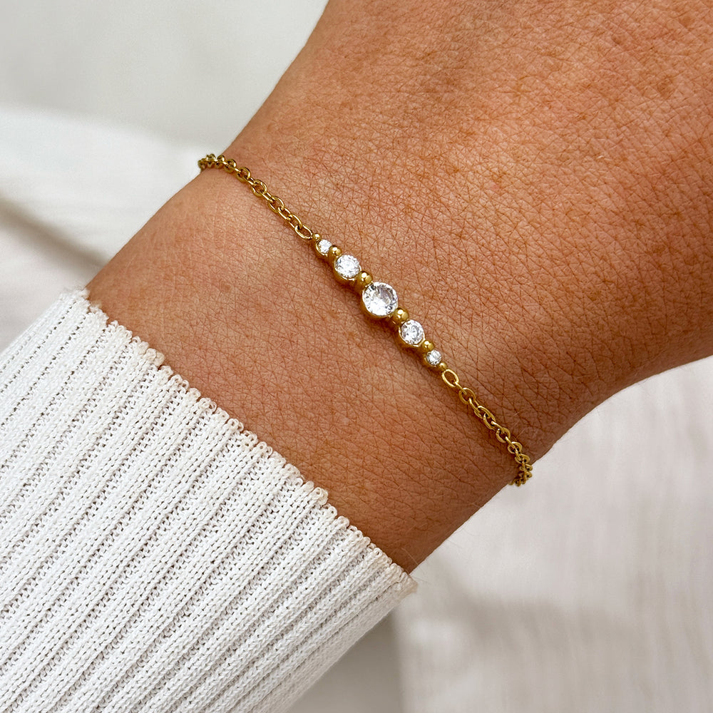 CLUSE Élevé Stone Bracelet, Gold Colour CB13385 - Bracelet on wrist