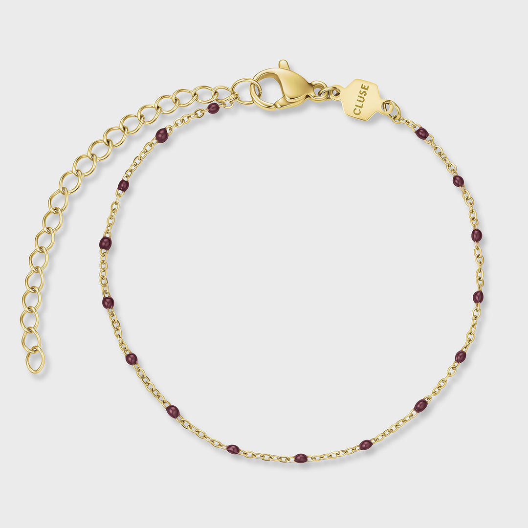 CLUSE Essentielle Burgundy Epoxy Bracelet, Gold Colour CB13387 - Bracelet