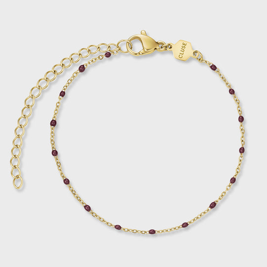 CLUSE Essentielle Burgundy Epoxy Bracelet, Gold Colour CB13387 - Bracelet
