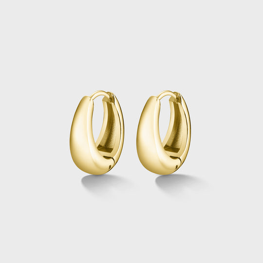 CLUSE Essentielle Round Hoop Earrings, Gold Colour CE13336 - front image