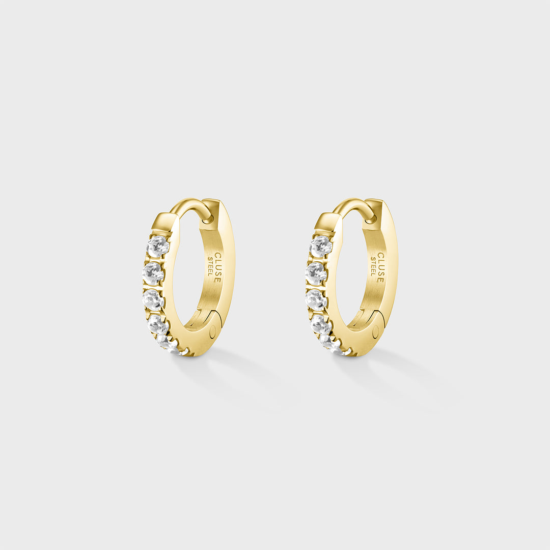 CLUSE Essentielle Zirconia Mini Hoop Earrings, Gold Colour CE13338 - earrings