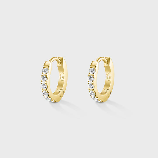 CLUSE Essentielle Zirconia Mini Hoop Earrings, Gold Colour CE13338 - earrings