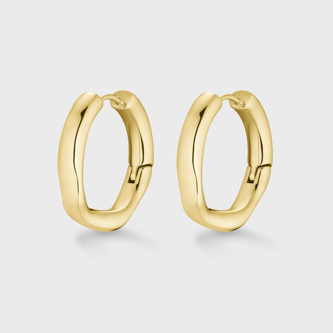 CLUSE Essentielle Irregular Medium Hoop Earrings, Gold Colour CE13343 - Earrings