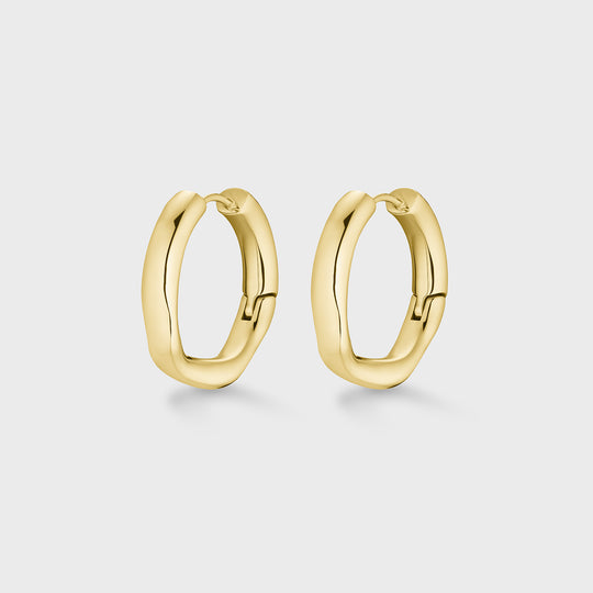 CLUSE Essentielle Irregular Medium Hoop Earrings, Gold Colour CE13343 - Earrings