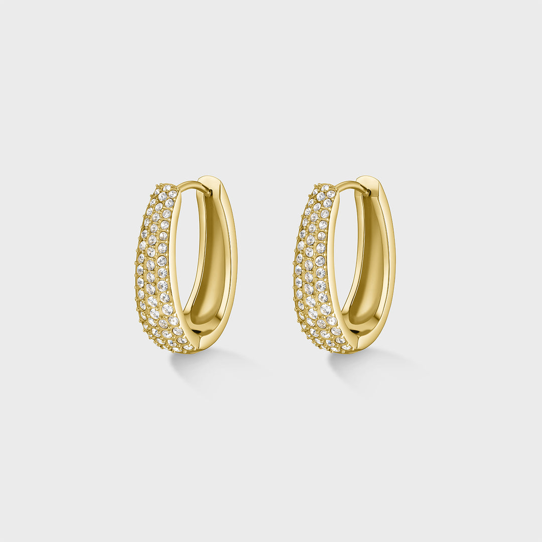 CLUSE Élevé Zirconia Drop Hoop Earrings, Gold Colour CE13345 - Earrings
