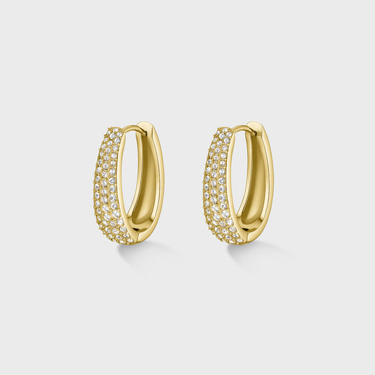 CLUSE Élevé Zirconia Drop Hoop Earrings, Gold Colour CE13345 - Earrings