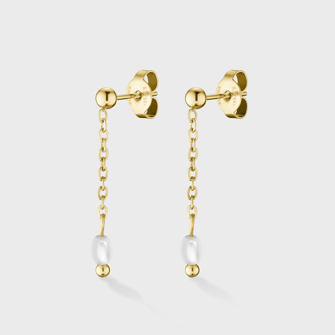 CLUSE Essentielle Pearl Drop Earrings, Gold Colour CE13346 - Earrings