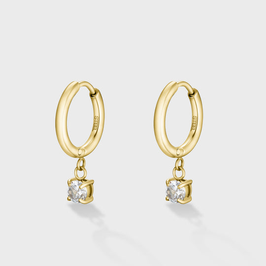 CLUSE Élevé Zirconia Drop Earrings, Gold Colour - Earrings