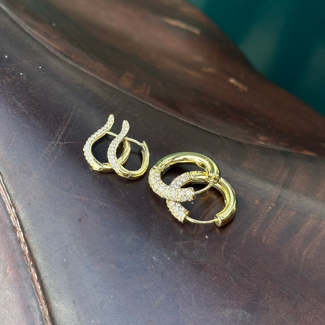 CLUSE Élevé Zirconia Tear Earrings, Gold Colour CE13353 - Earrings details