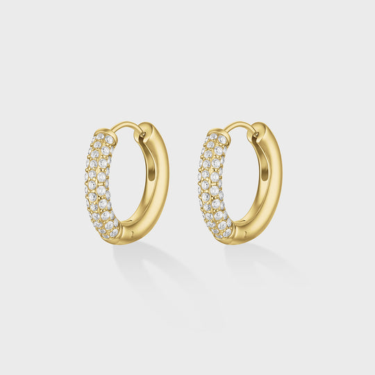 CLUSE Élevé Zirconia Medium Hoop Earrings, Gold Colour CE13351 - Earrings
