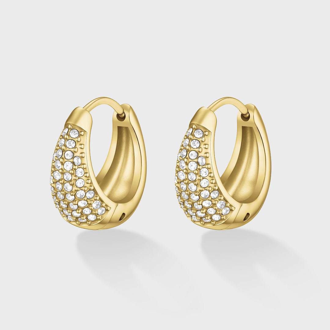 CLUSE Élevé Zirconia Small Hoop Earrings, Gold Colour CE13352 - Earrings