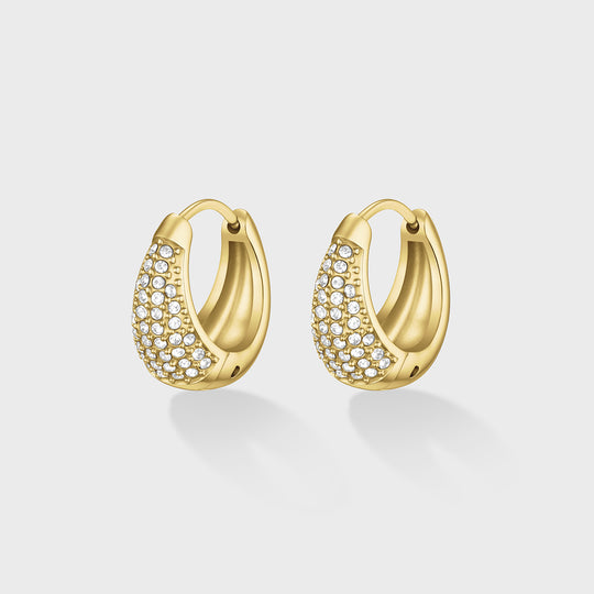 CLUSE Élevé Zirconia Small Hoop Earrings, Gold Colour CE13352 - Earrings